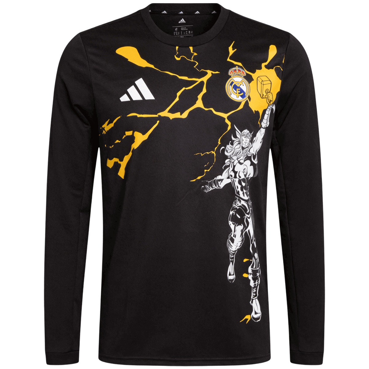 Real Madrid X Marvel Long Sleeve Soccer Jersey 25/26 Black