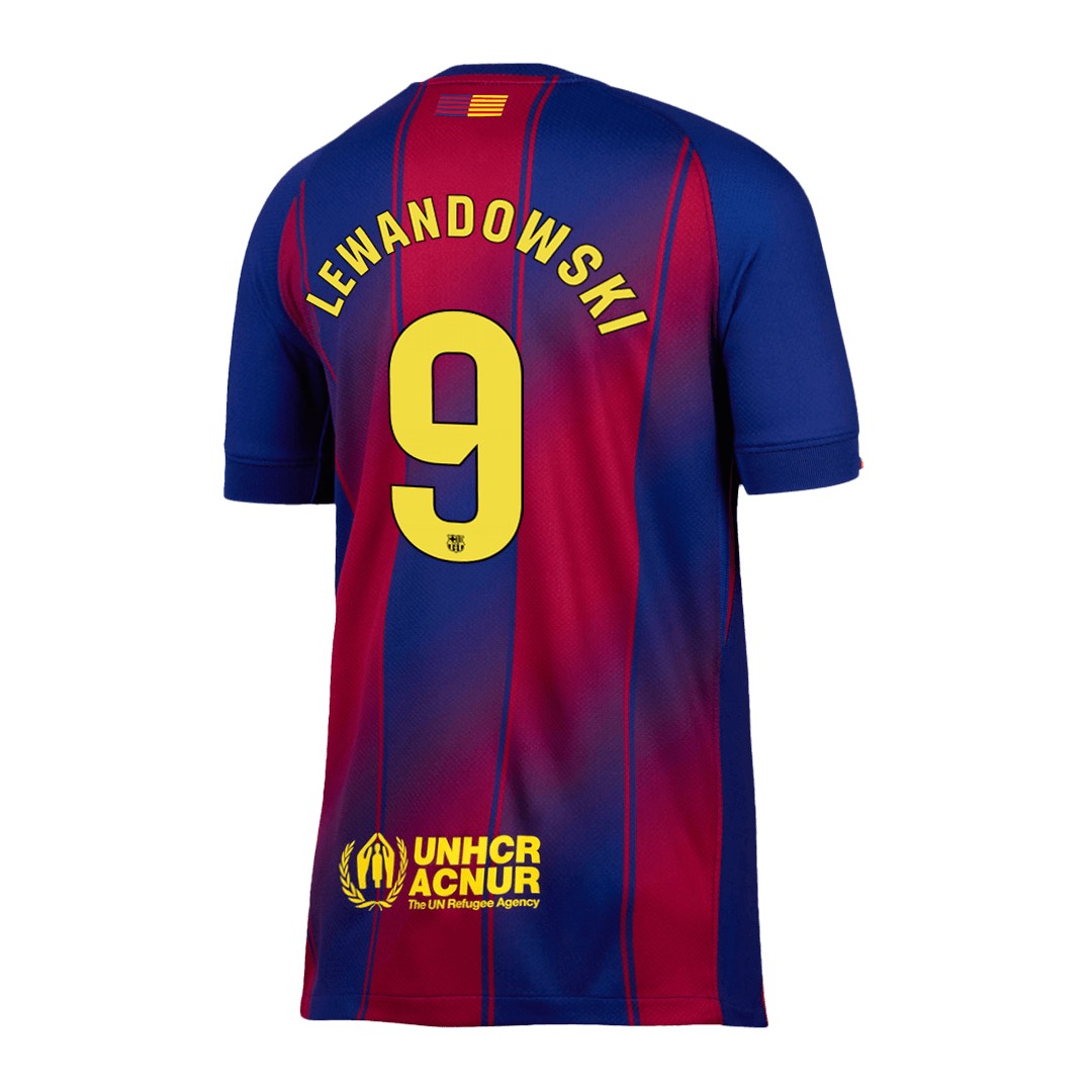 LEWANDOWSKI #9 Barcelona Home Soccer Jersey 2025/26 Red&Blue