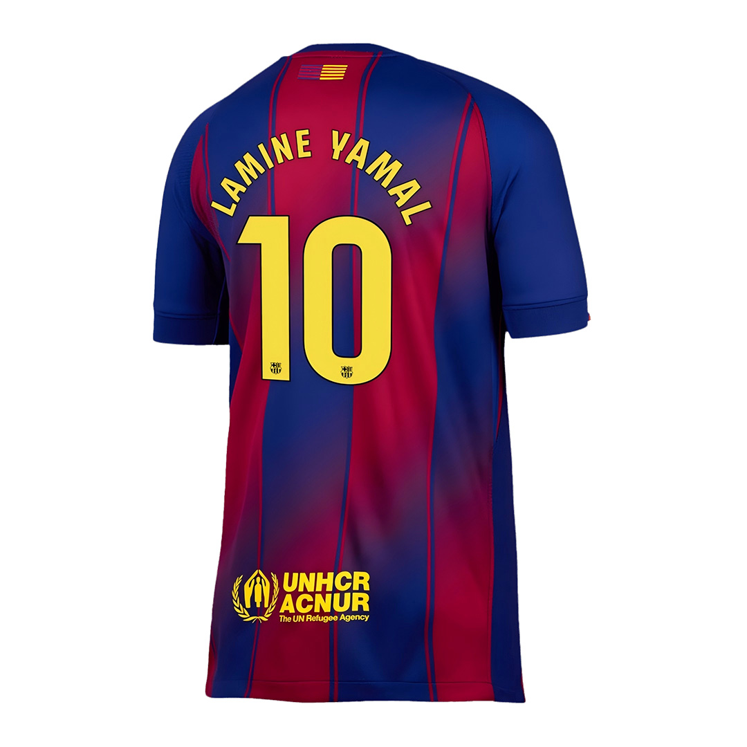 LAMINE YAMAL #10 Barcelona Home Soccer Jersey 2025/26 Red&Blue