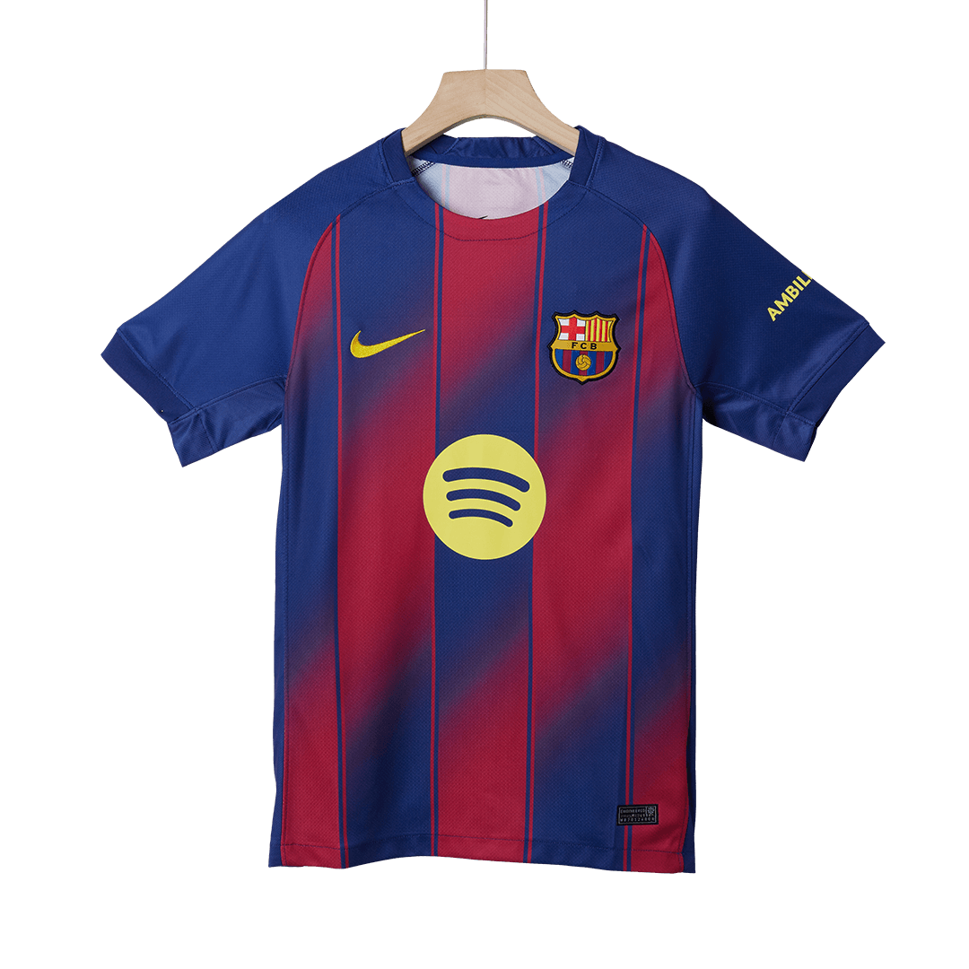 RAPHINHA #11 Barcelona Home Soccer Jersey 2025/26 Red&Blue - UCL