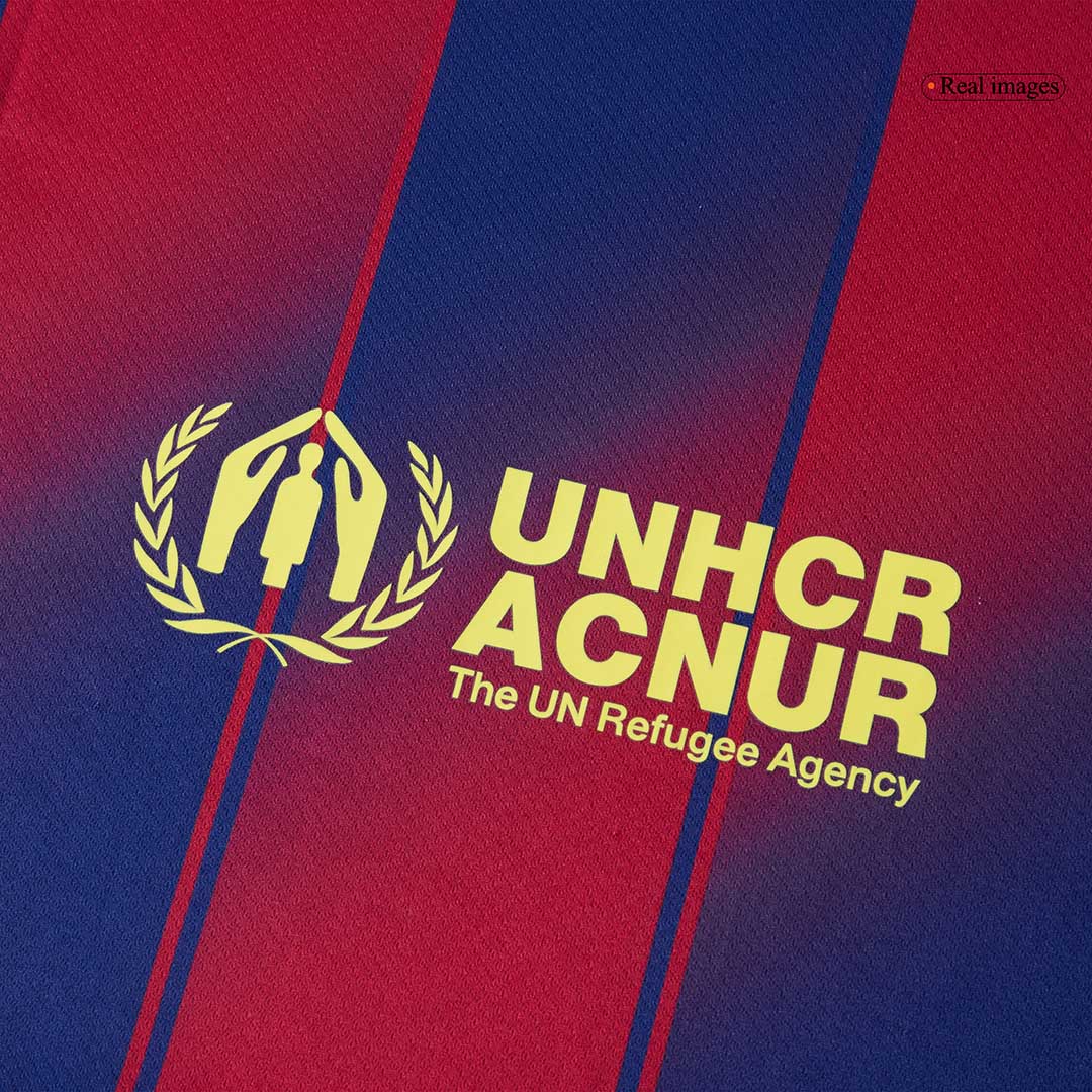 RAPHINHA #11 Barcelona Home Soccer Jersey 2025/26 Red&Blue - UCL