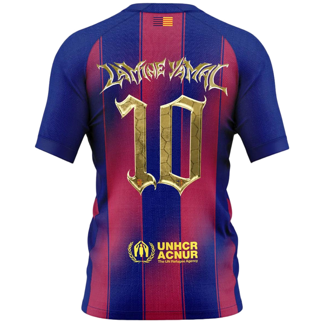 LAMINE YAMAL #10 Barcelona Home Soccer Jersey 2025/26 Red&Blue