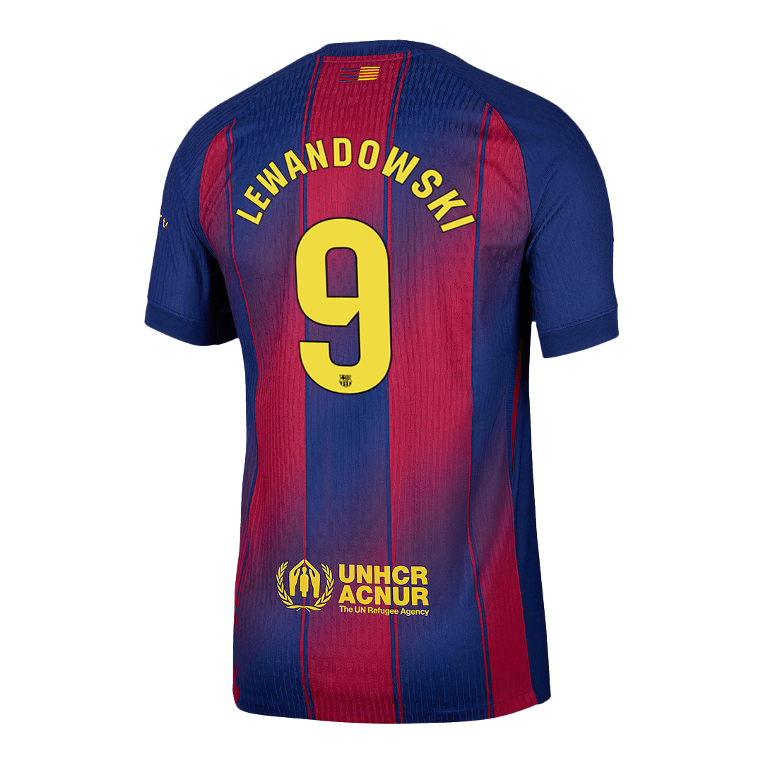 LEWANDOWSKI #9 Authentic Barcelona Home Soccer Jersey 2025/26 Red&Blue