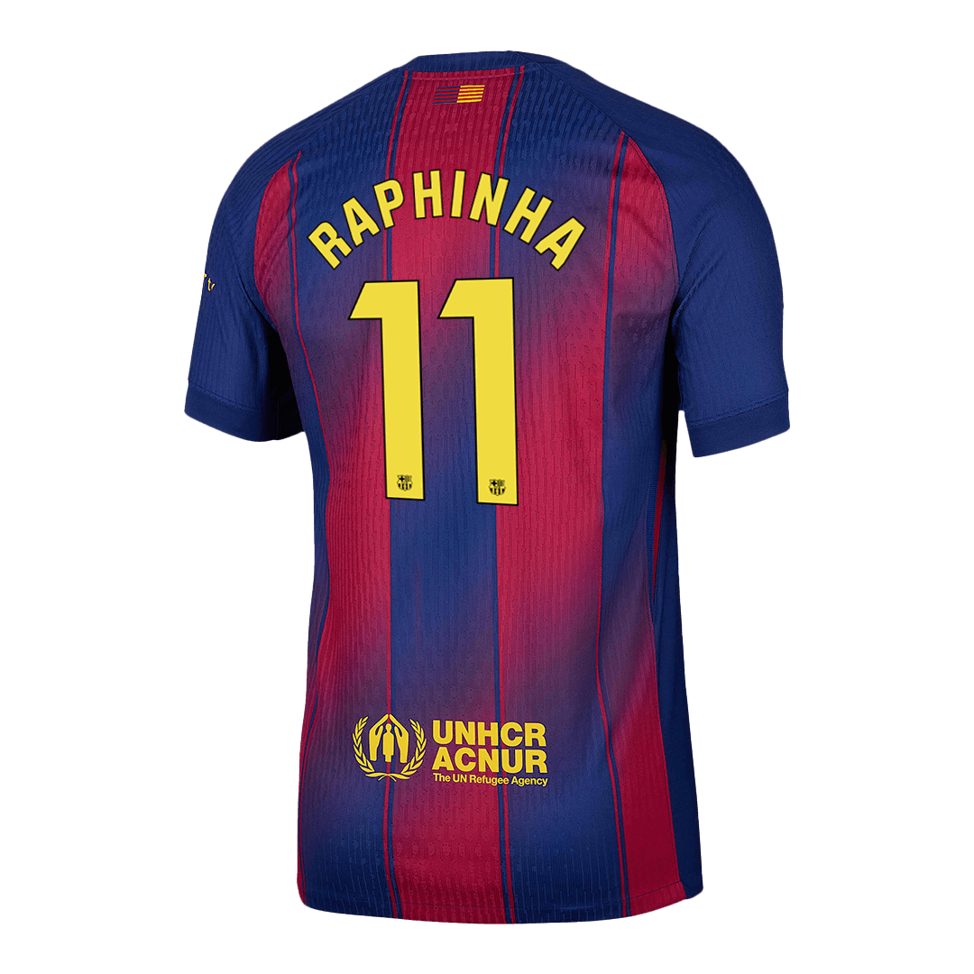RAPHINHA #11 Authentic Barcelona Home Soccer Jersey 2025/26 Red&Blue