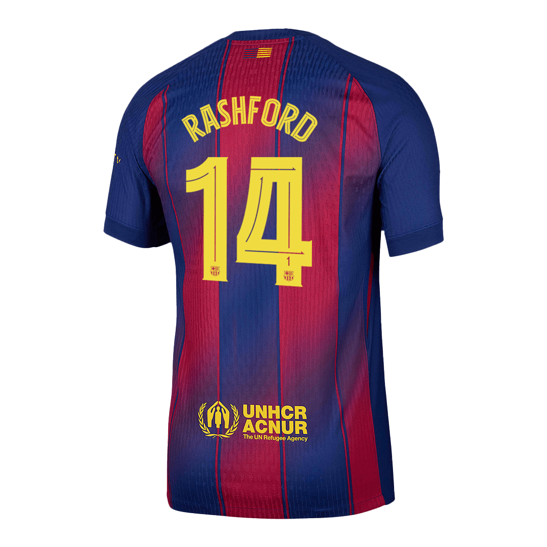 RASHFORD #14 Authentic Barcelona Home Soccer Jersey 2025/26 Red&Blue - UCL