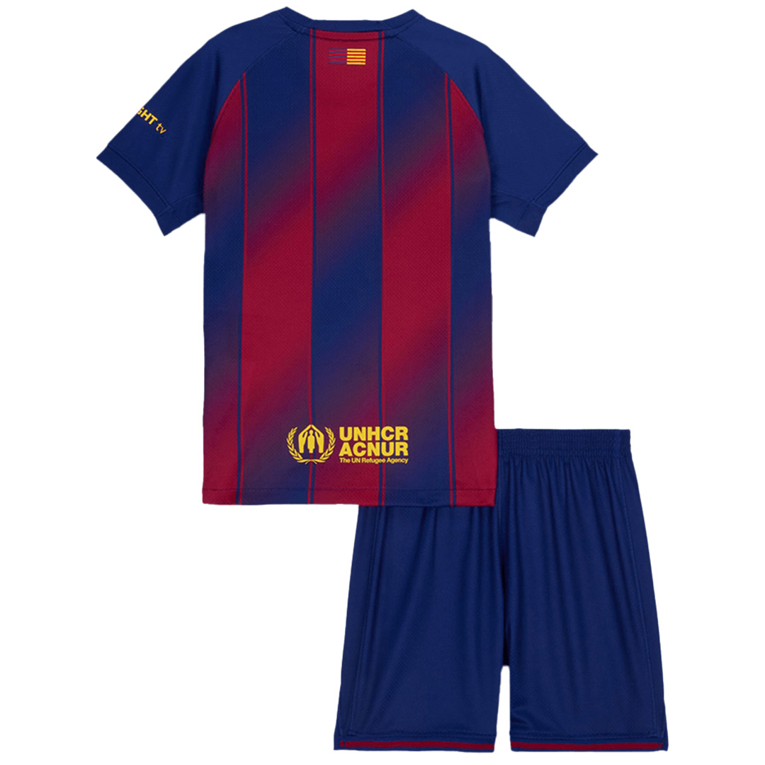 Kid's Barcelona Home Soccer Jersey Kit(Jersey+Shorts) 2025/26 Red&Blue
