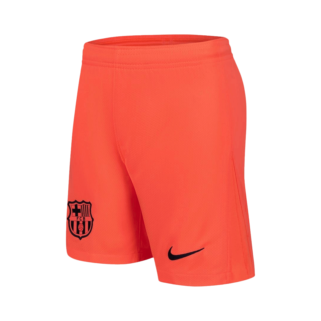 Barcelona Third Away Soccer Jersey Kit(Jersey+Shorts) 2025/26 Orange