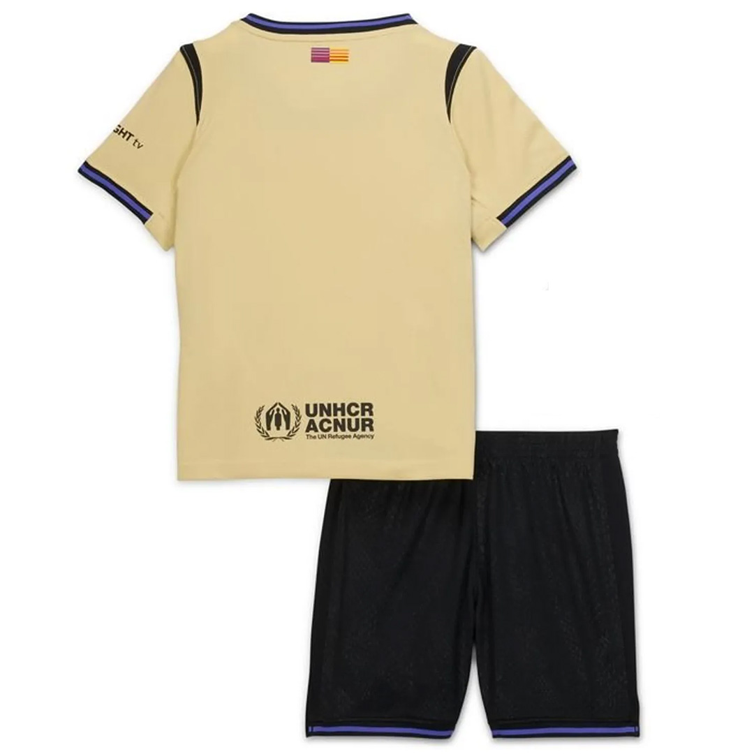 Kid's Barcelona Away Soccer Jersey Kit(Jersey+Shorts) 2025/26 Yellow
