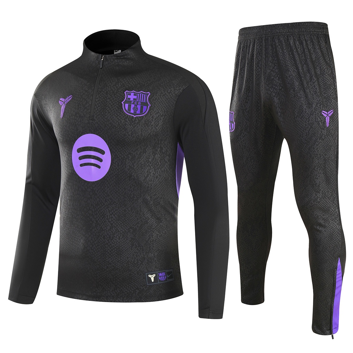 Barcelona 1/4 Zipper Sweatshirt Kit(Top+Pants) Purple 2025/26