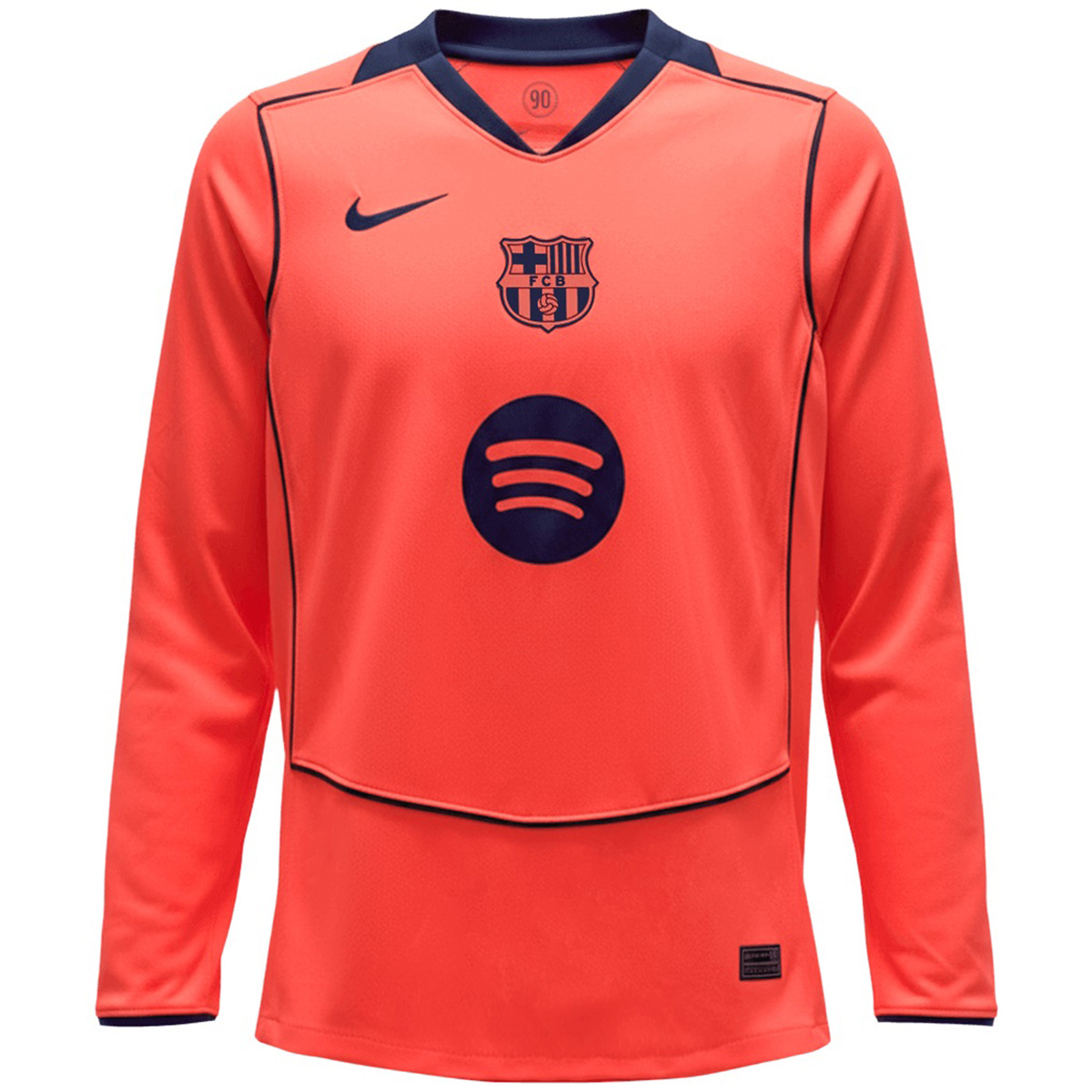 Barcelona Third Long Sleeve Soccer Jersey 25/26 Orange