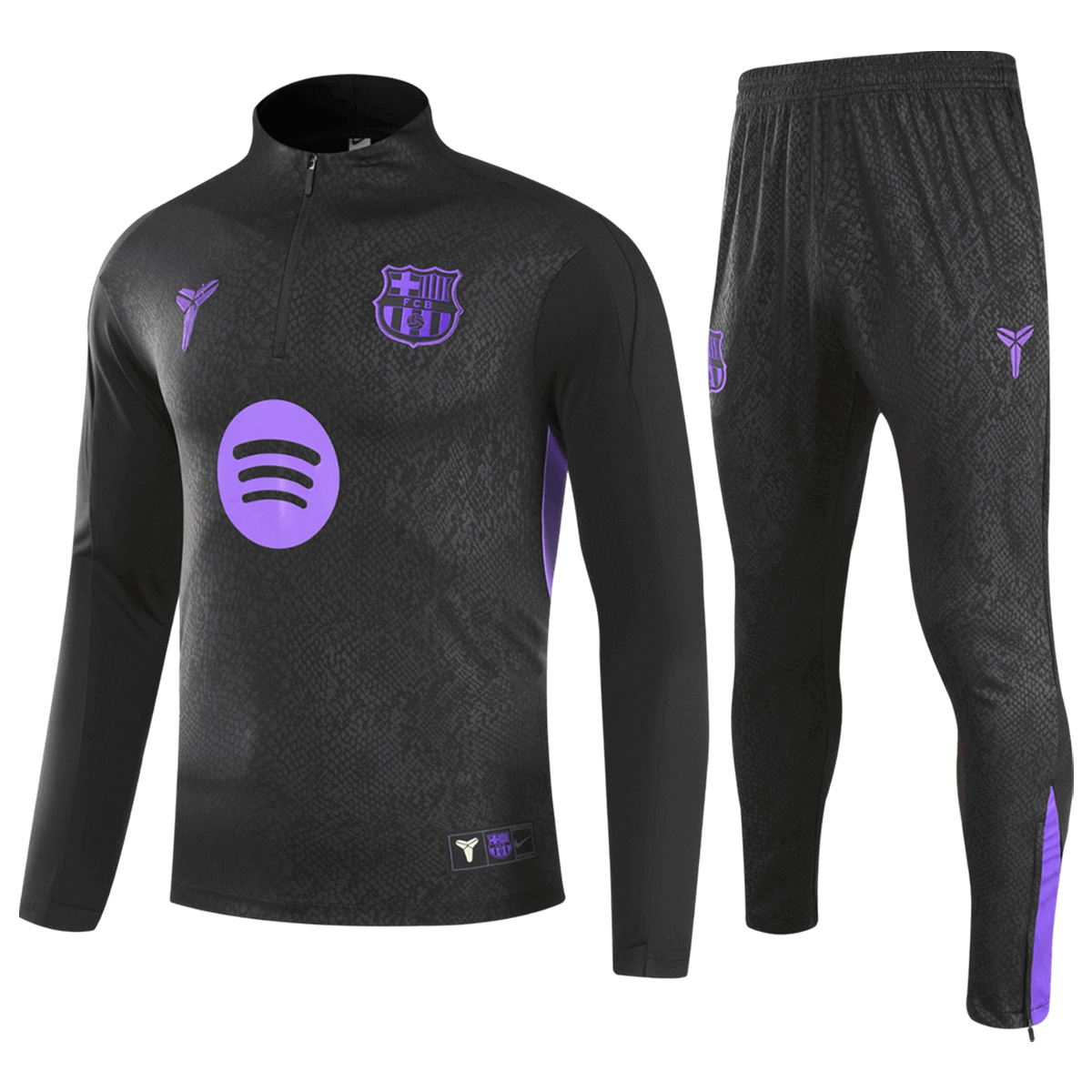 Barcelona Zipper Sweatshirt Kit(Top+Pants) 25/26 Black