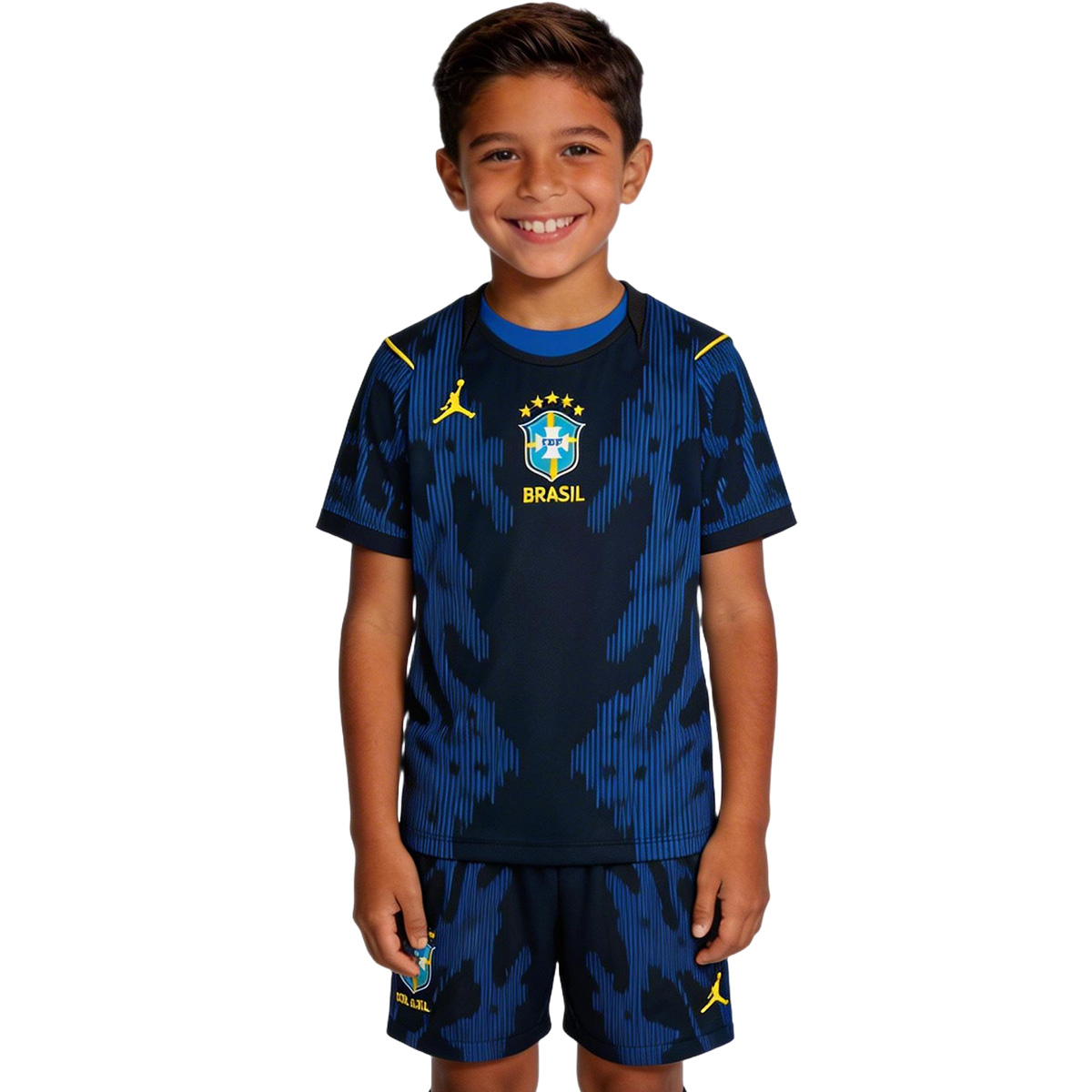 Kid's Brazil Away Soccer Jersey Kit(Jersey+Shorts) World Cup 2026 Yellow