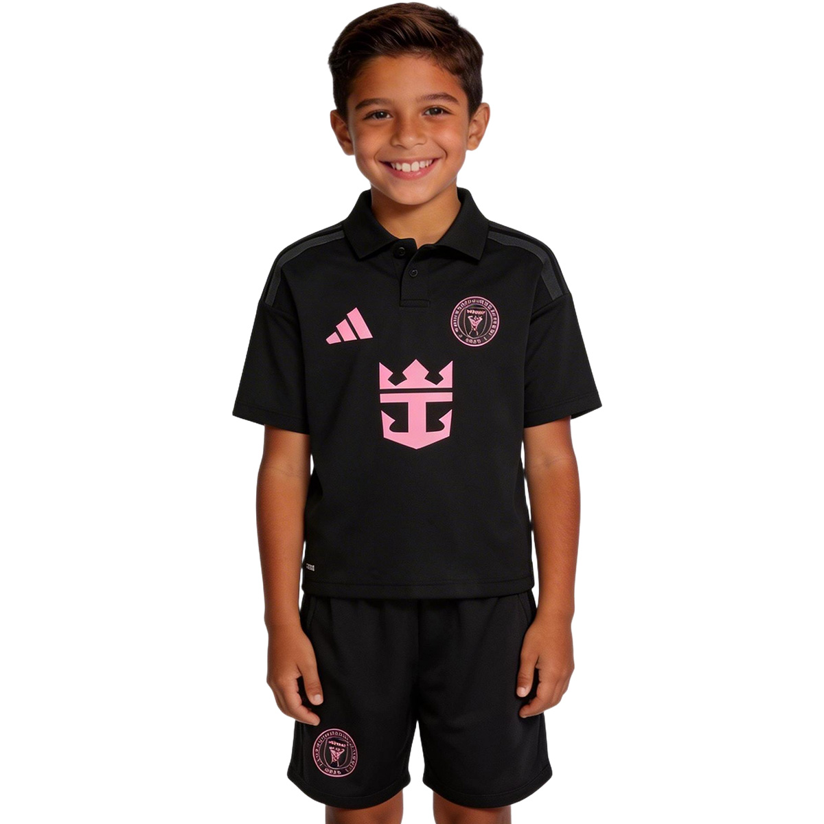 Kid's Inter Miami Away Soccer Jersey Kit(Jersey+Shorts) 2026 Black