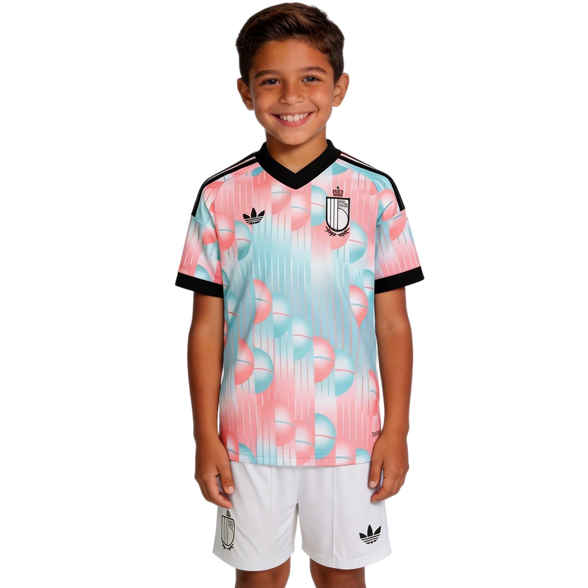 Kid's Belgium Away Soccer Jersey Kit(Jersey+Shorts) World Cup 2026 Blue&Pink