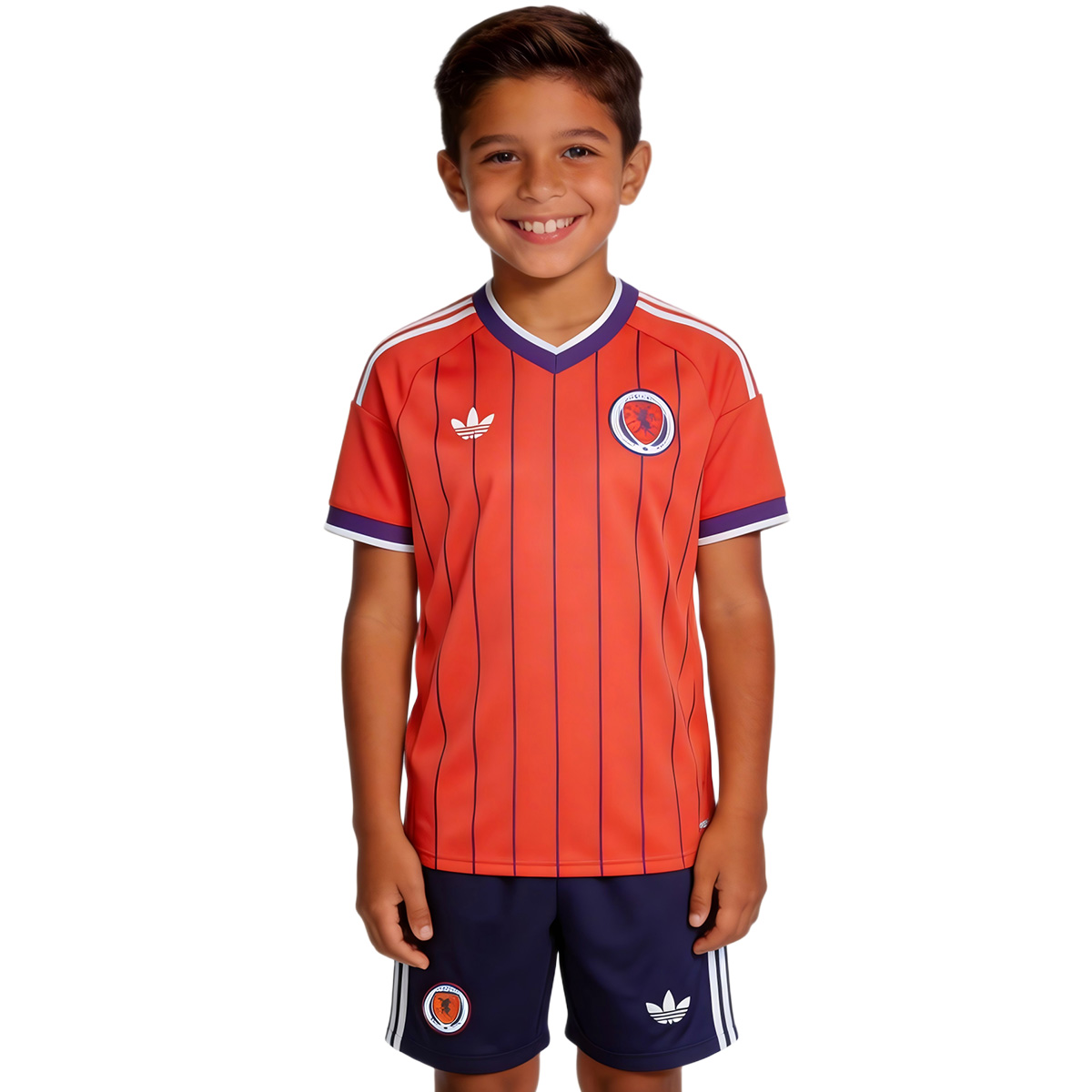 Kid's Scotland Away Soccer Jersey Kit(Jersey+Shorts) World Cup 2026 Coral