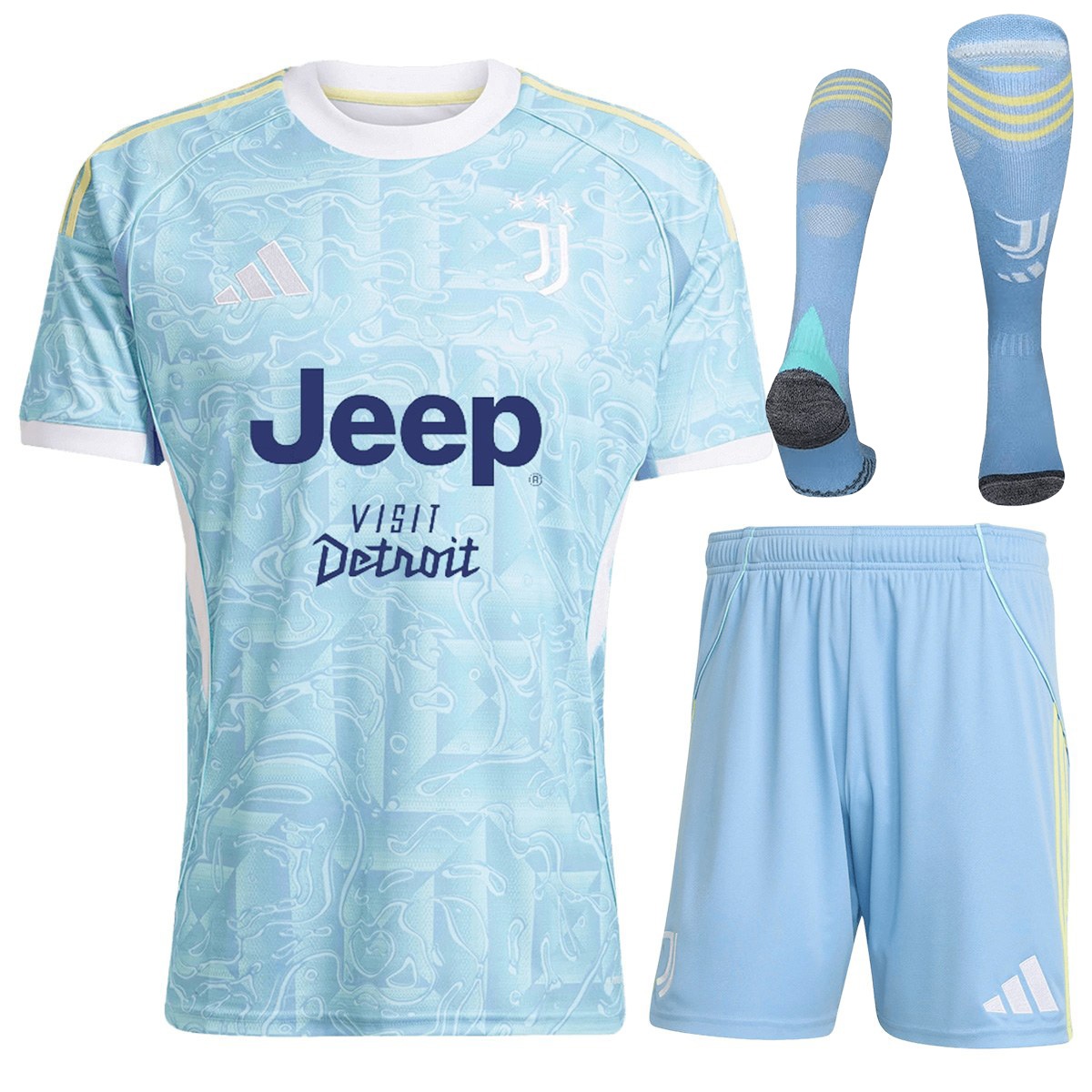 Juventus Away Soccer Jersey Kit(Jersey+Shorts) 25/26 Blue