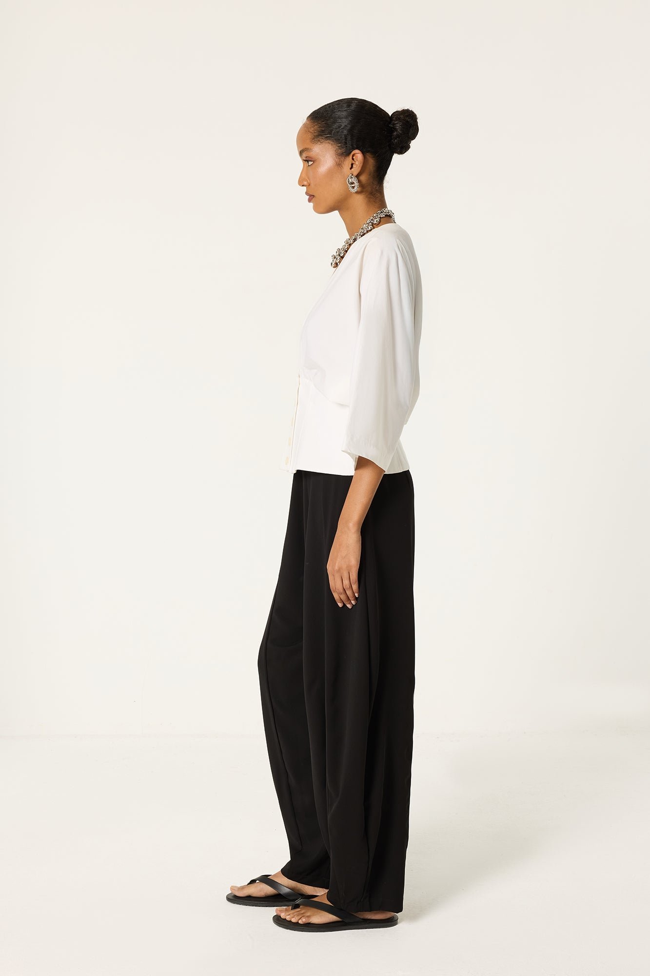 PLEATED CREPE TROUSERS