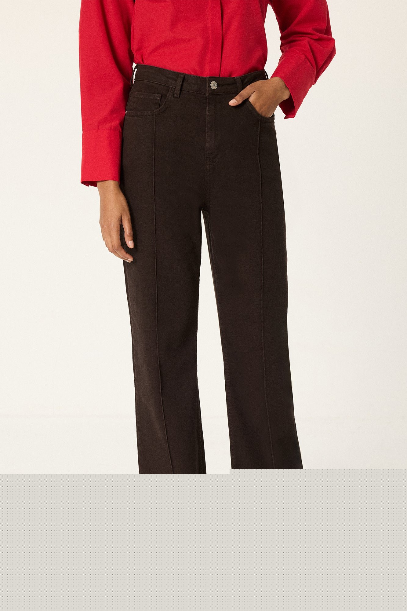 RIBBED DENIM PANTS
