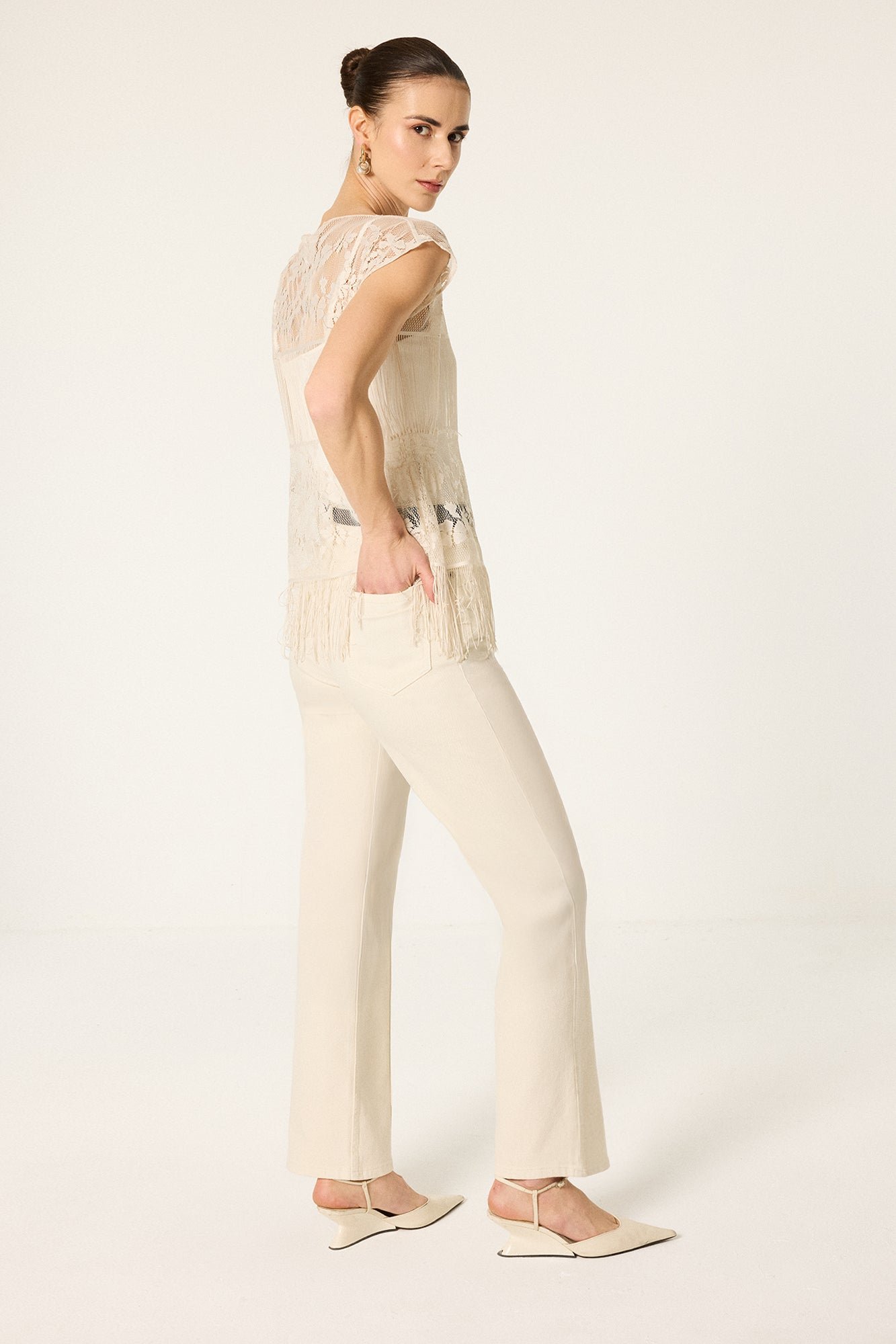 RIBBED DENIM PANTS