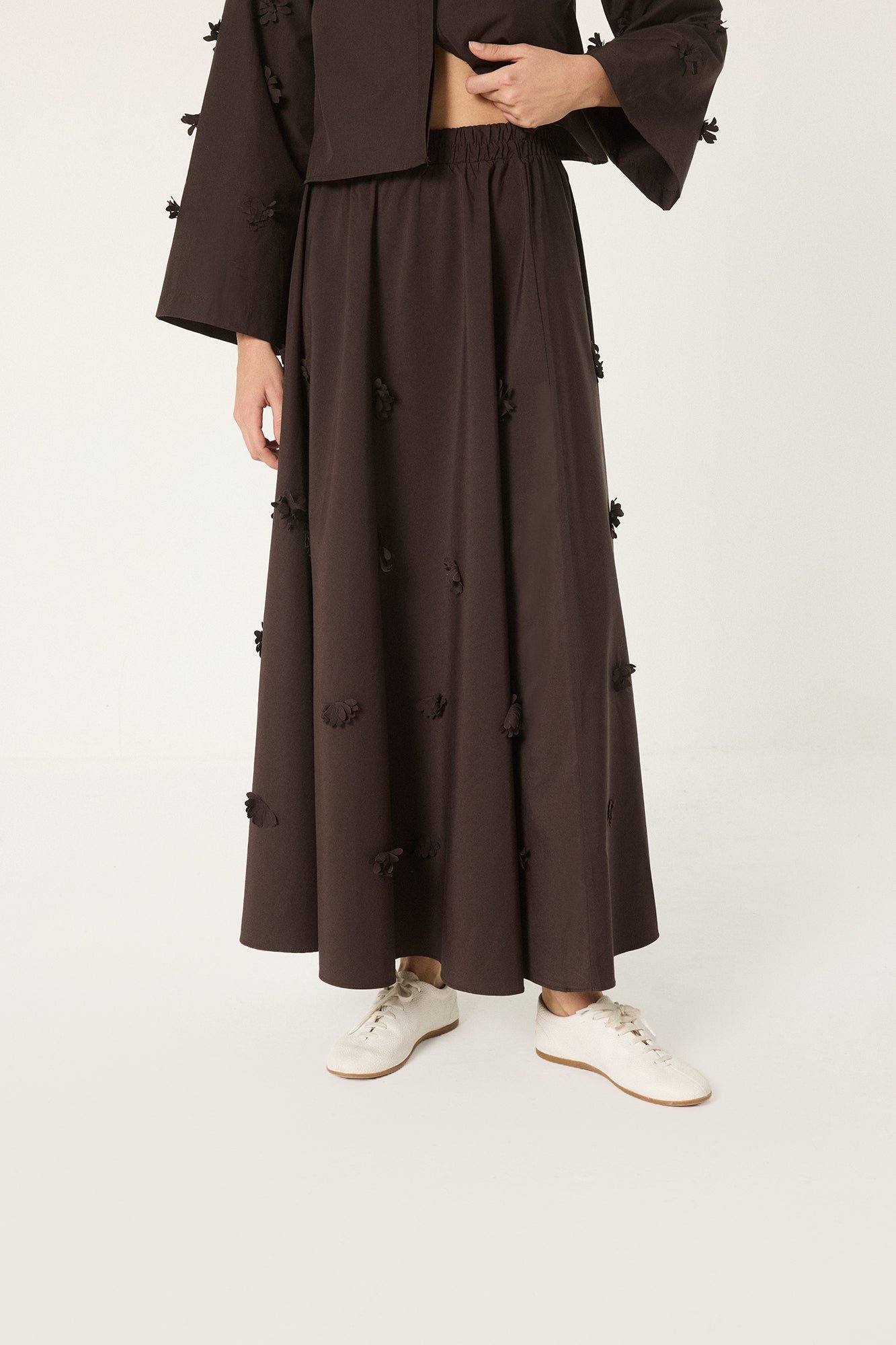 FLORAL APPLIQUE POPLIN SET