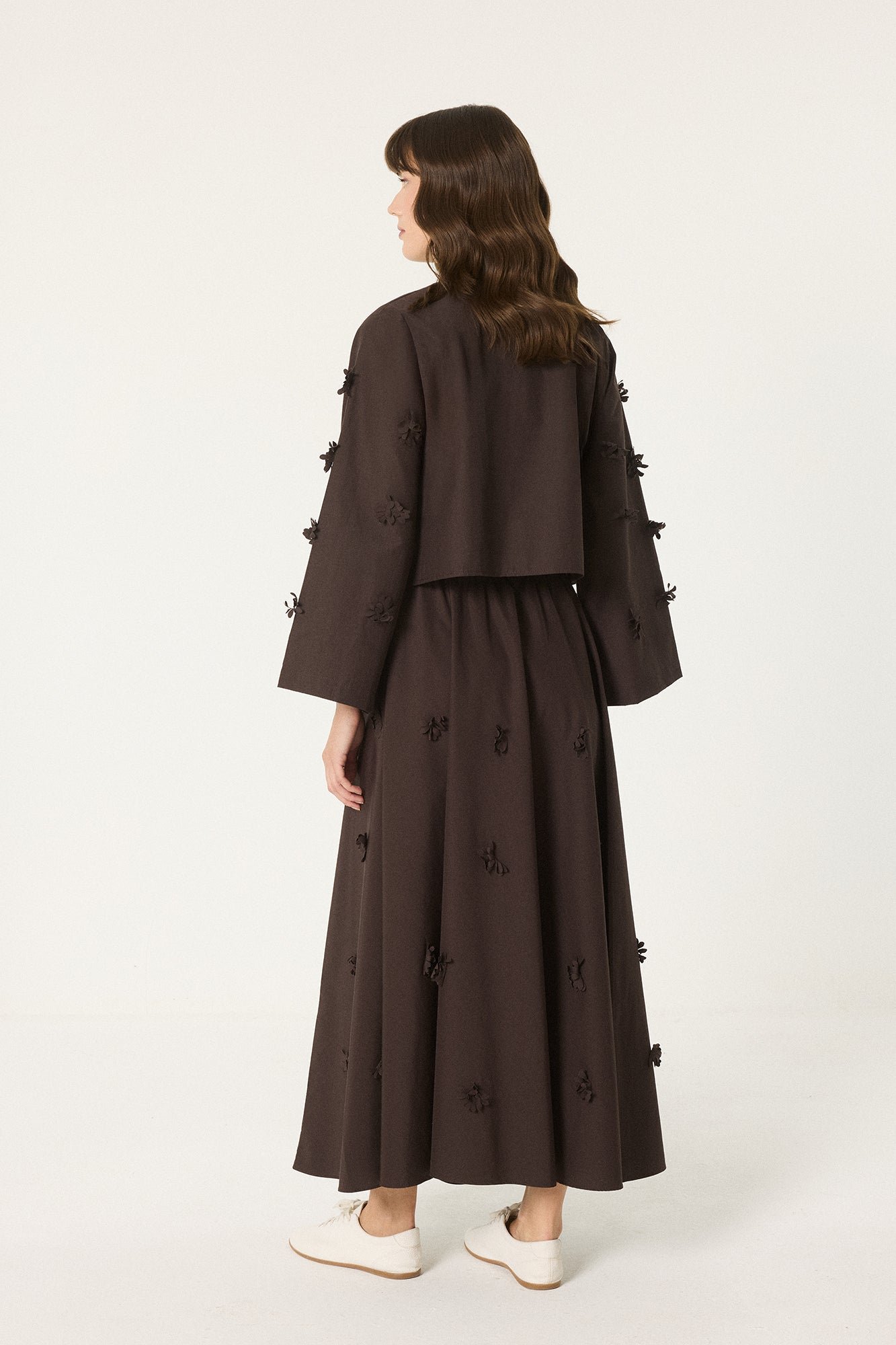 FLORAL APPLIQUE POPLIN SET