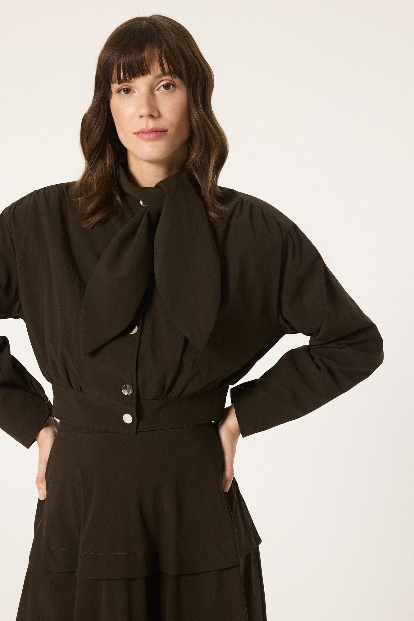 BOMBER JACKET AND FLARED SKIRT SET