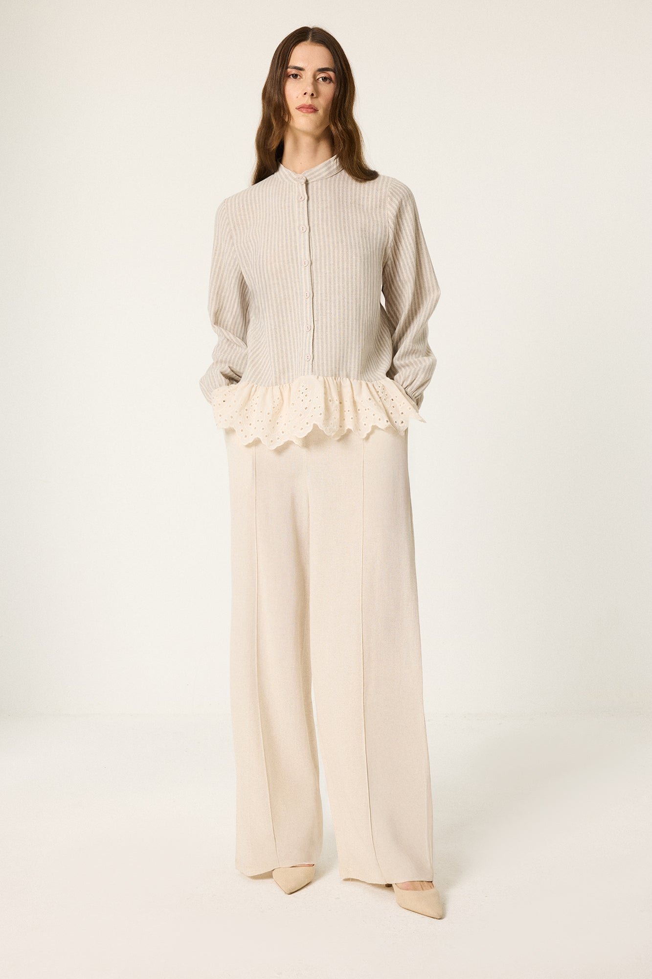 LACE LINEN BLOUSE