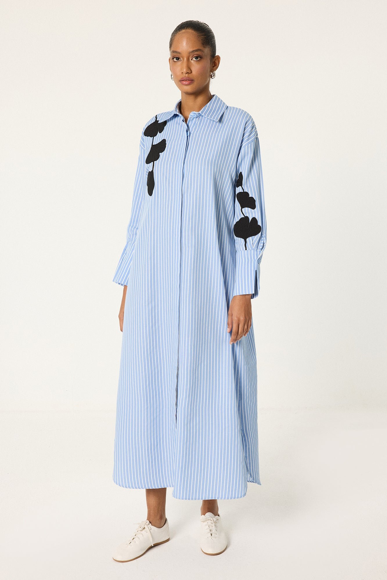 EMBROIDERY DETAILED SHIRT DRESS