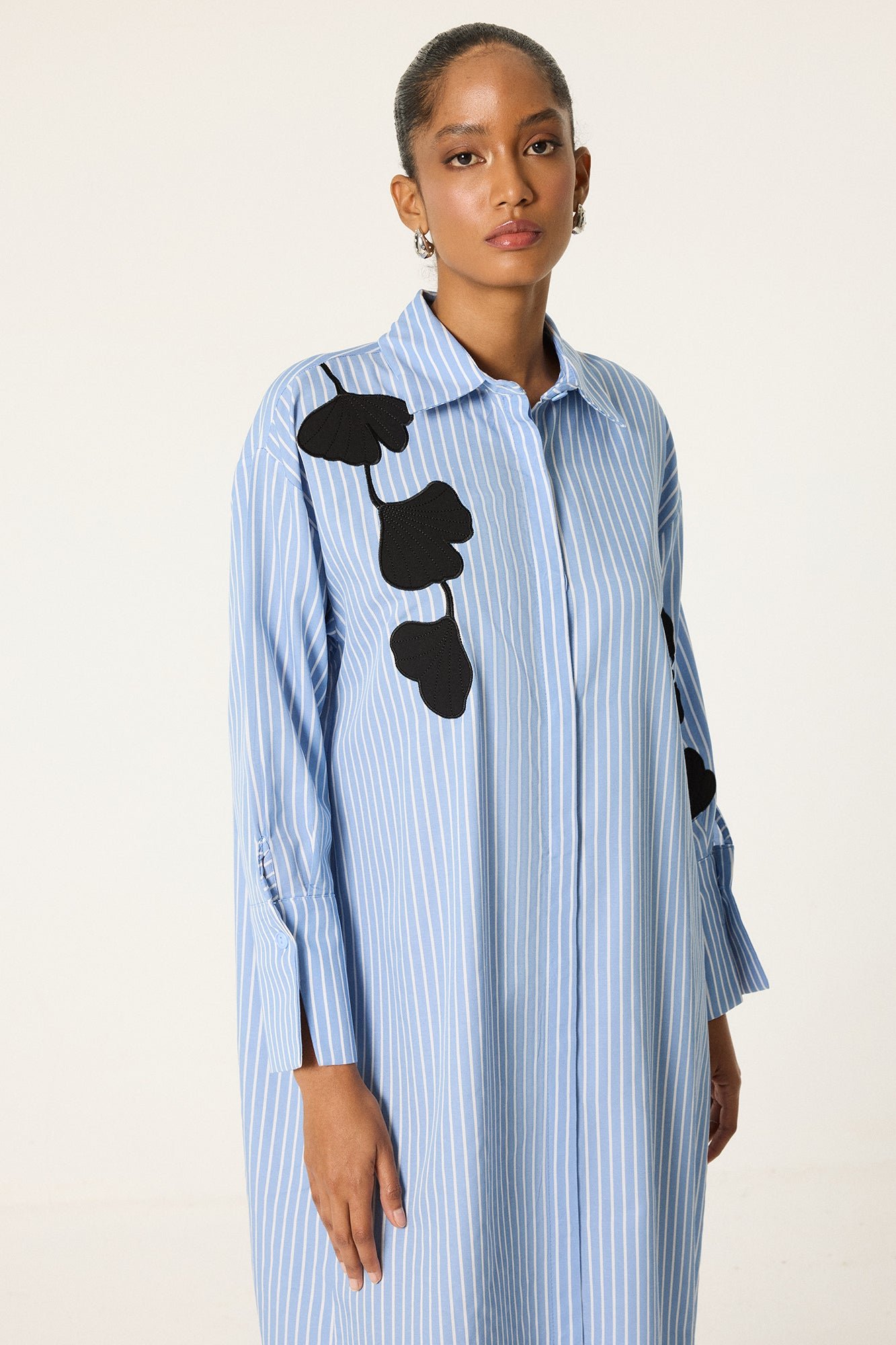 EMBROIDERY DETAILED SHIRT DRESS