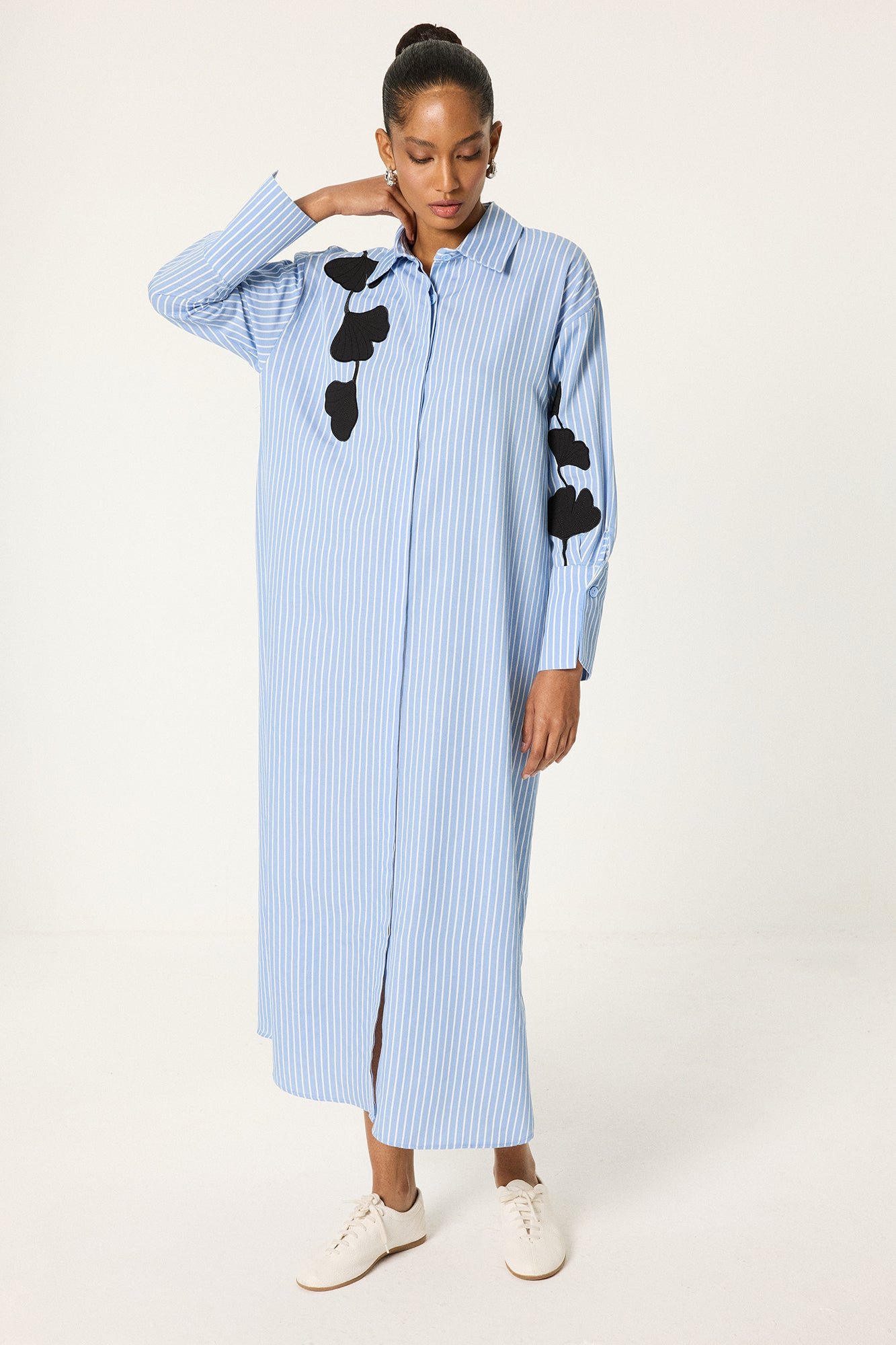 EMBROIDERY DETAILED SHIRT DRESS