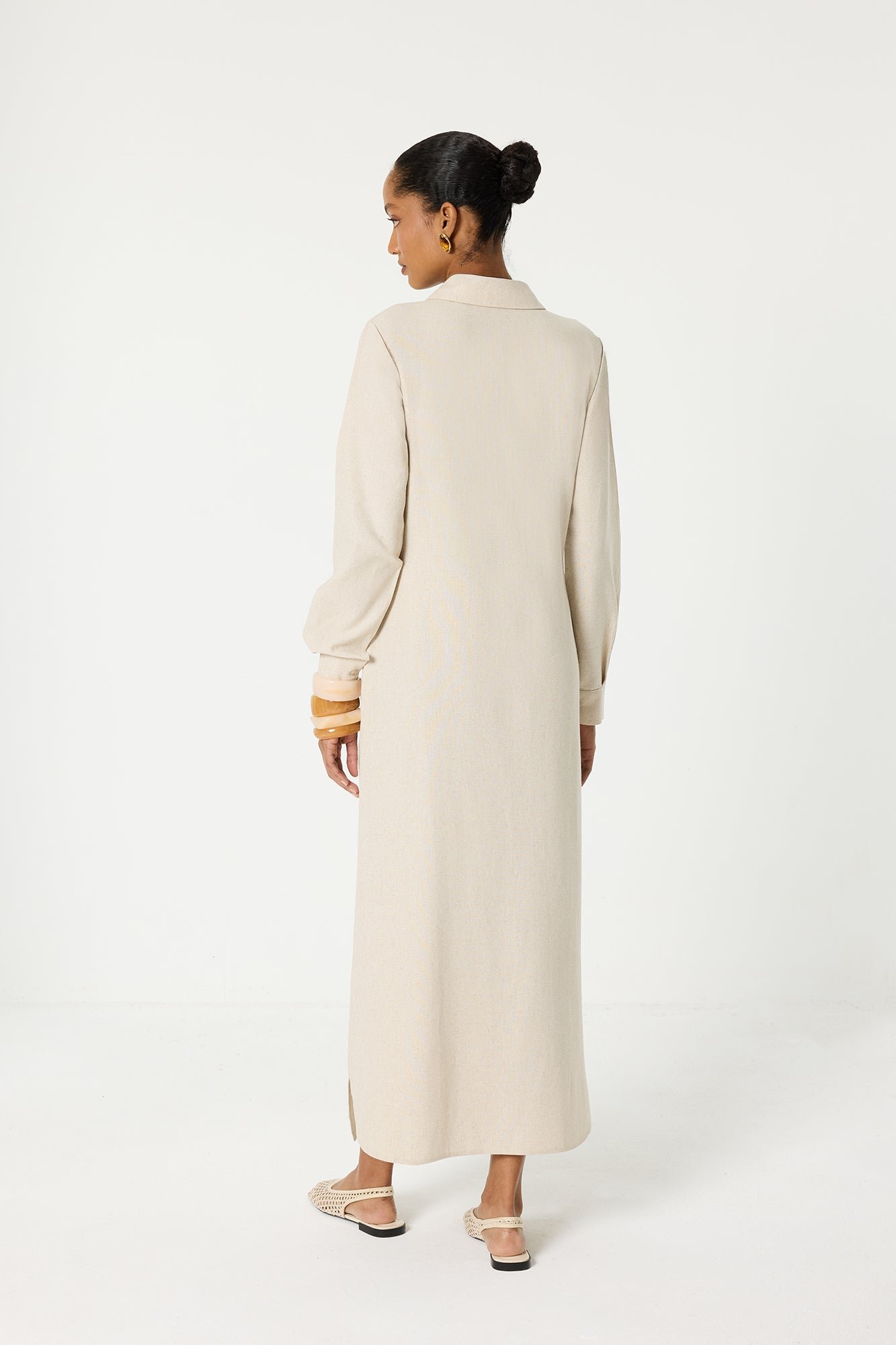 BELTED SHIRT COLLAR DRESS