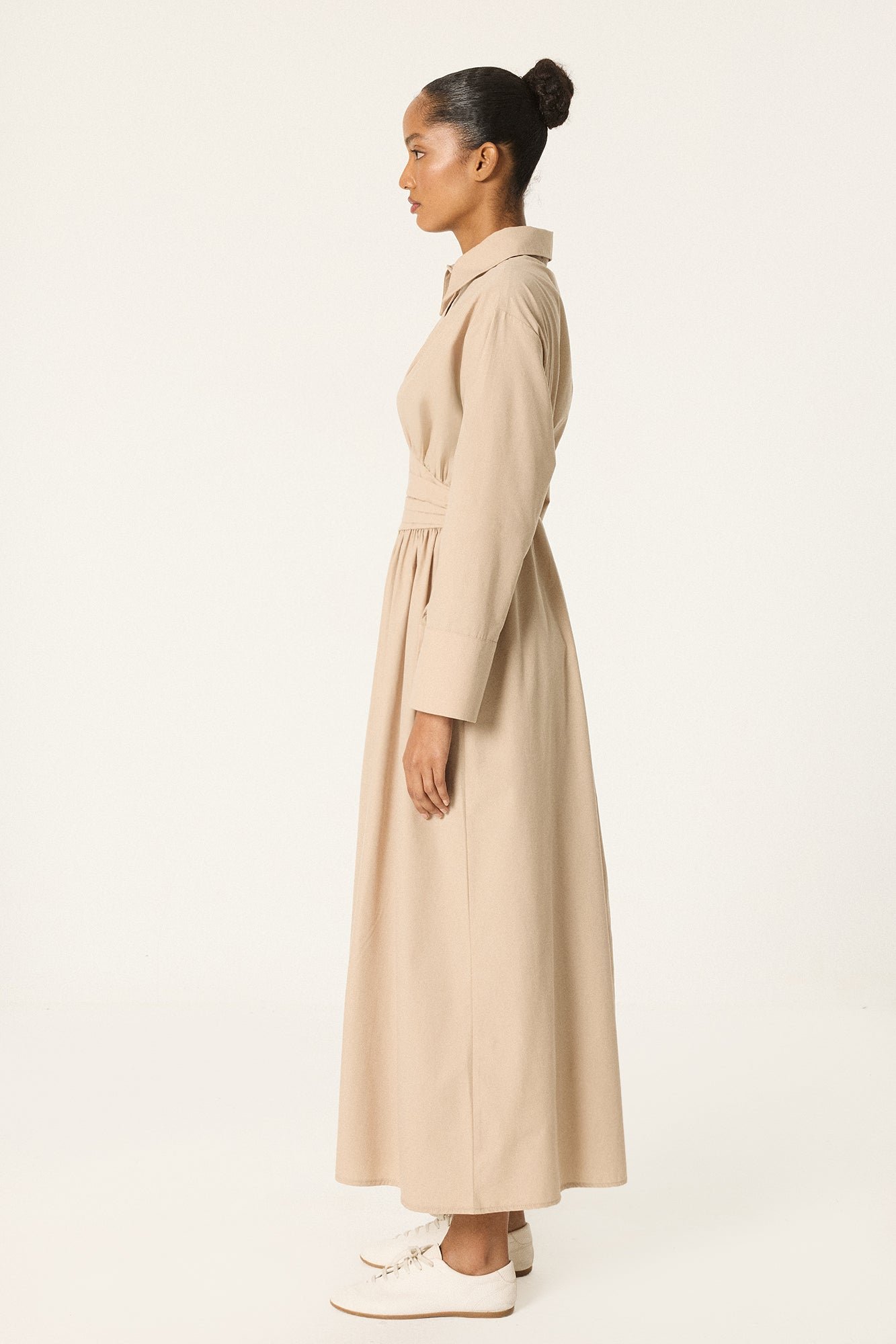 CORSET WAIST SHIRT COLLAR DRESS