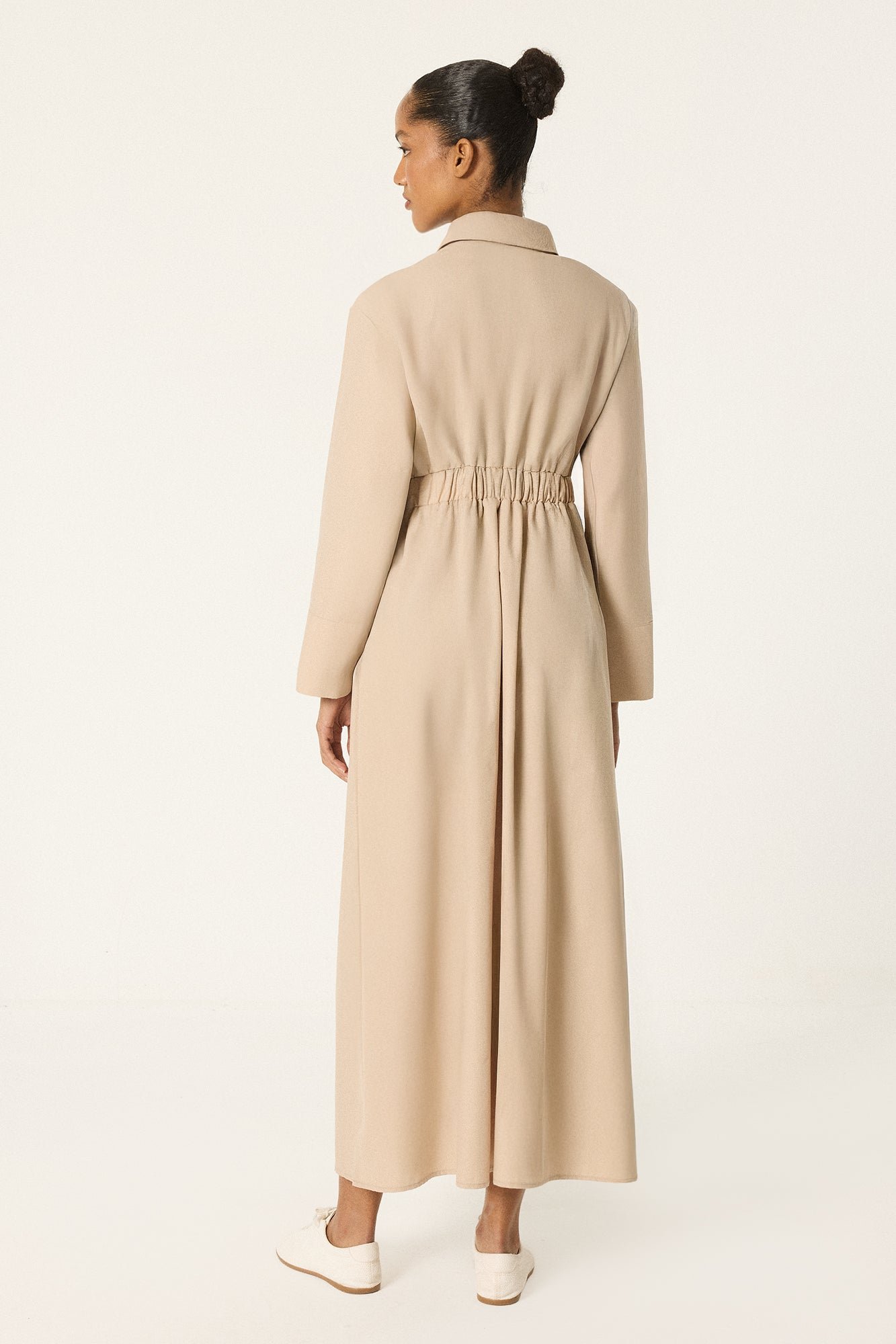 CORSET WAIST SHIRT COLLAR DRESS