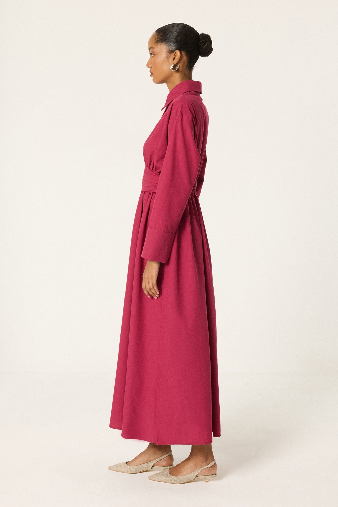 CORSET WAIST SHIRT COLLAR DRESS