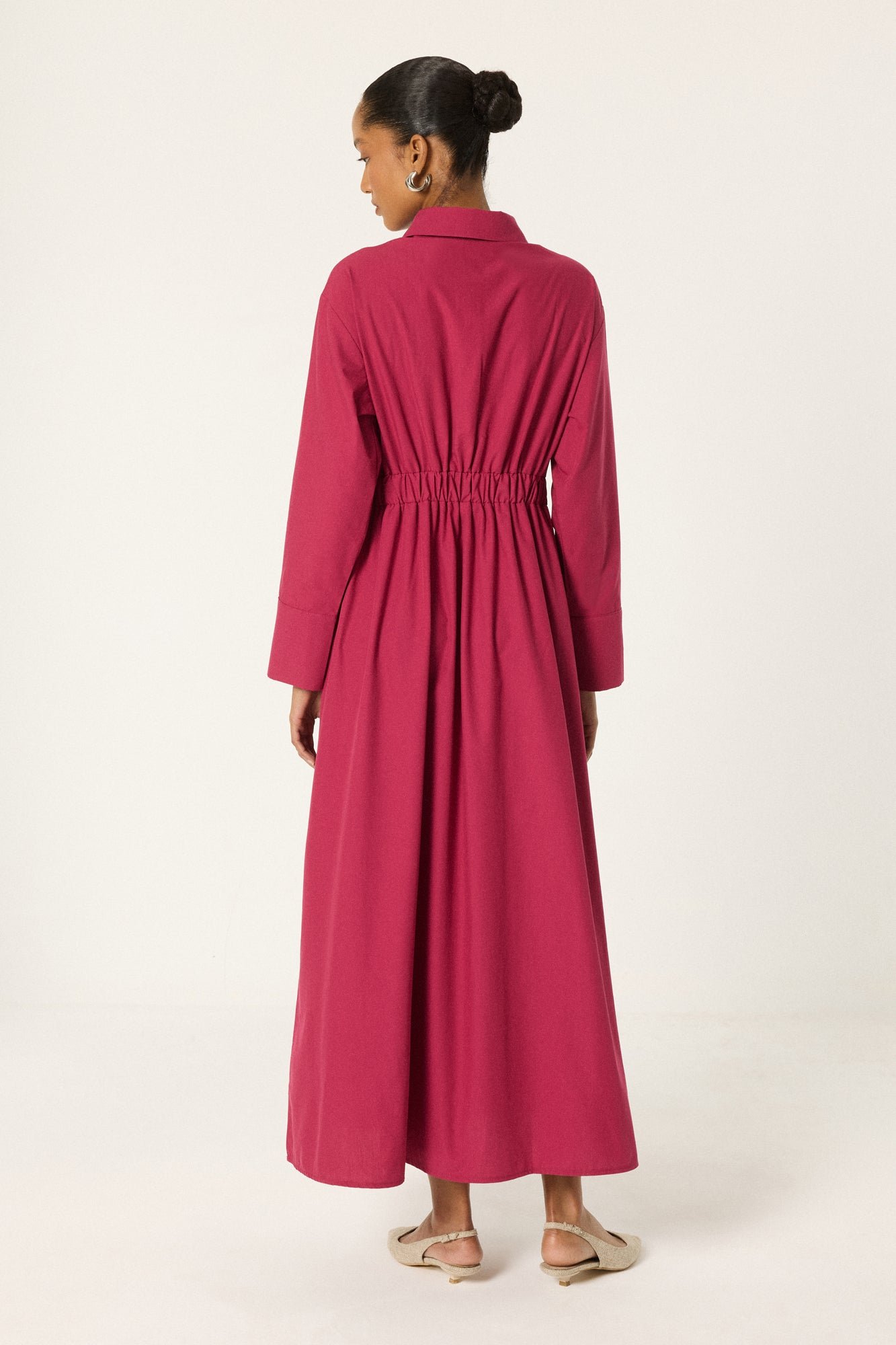 CORSET WAIST SHIRT COLLAR DRESS