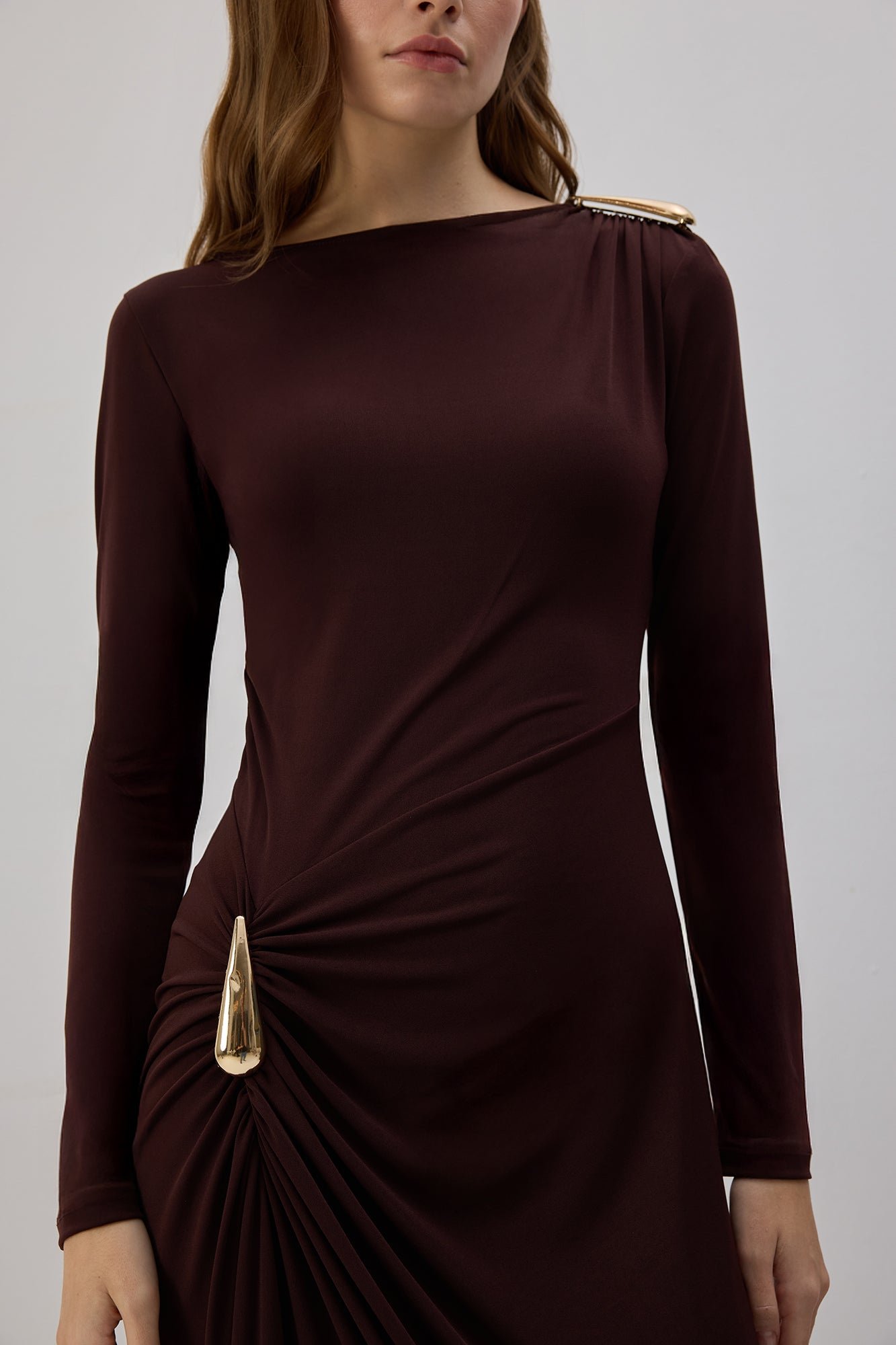 BUCKLED MAXI DRESS