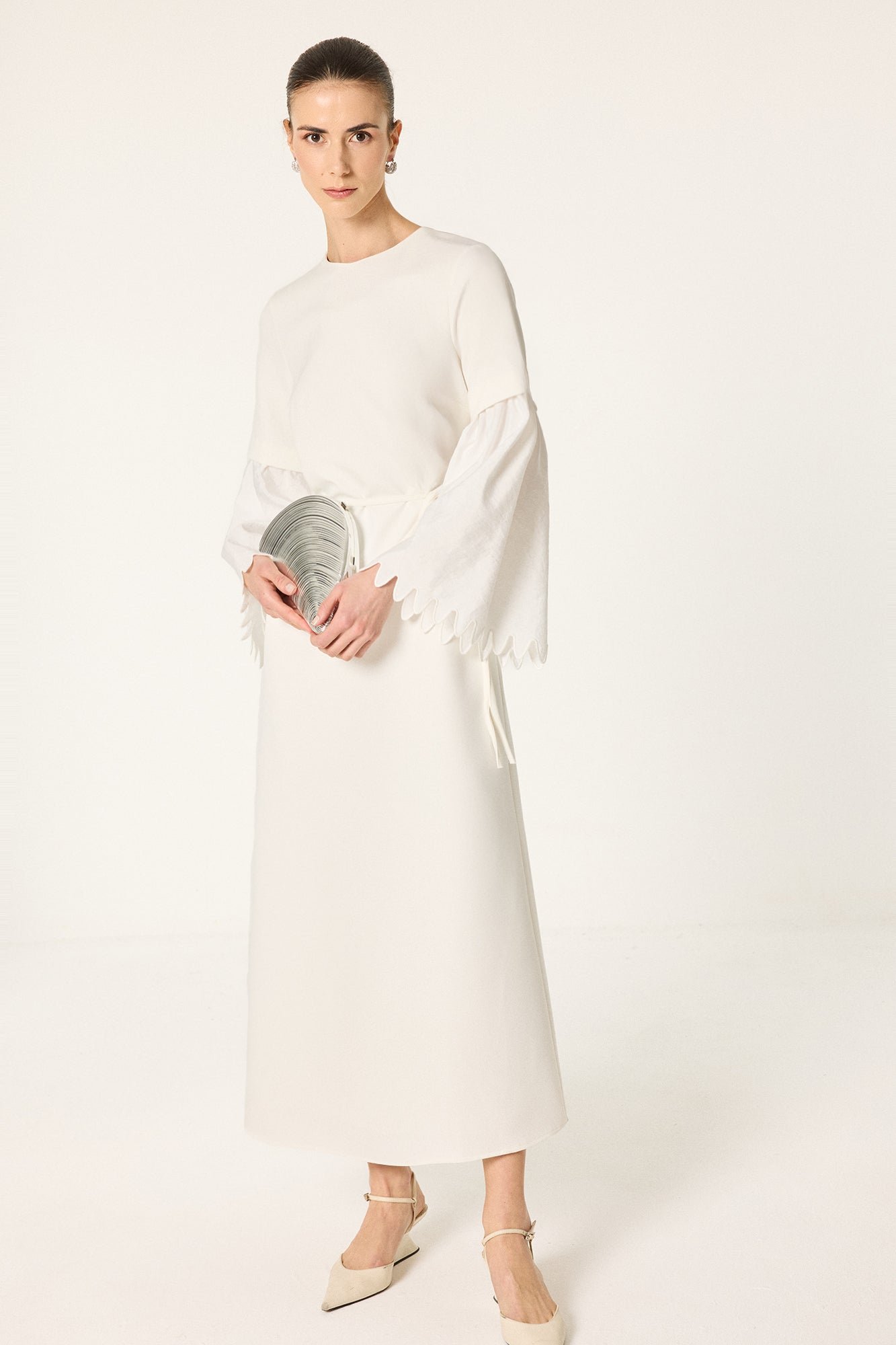 EMBROIDERIED CUPRA DRESS
