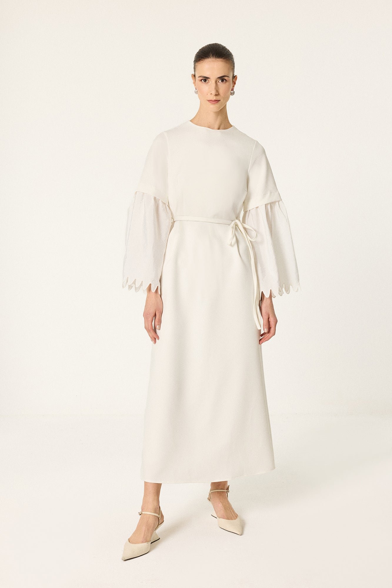 EMBROIDERIED CUPRA DRESS
