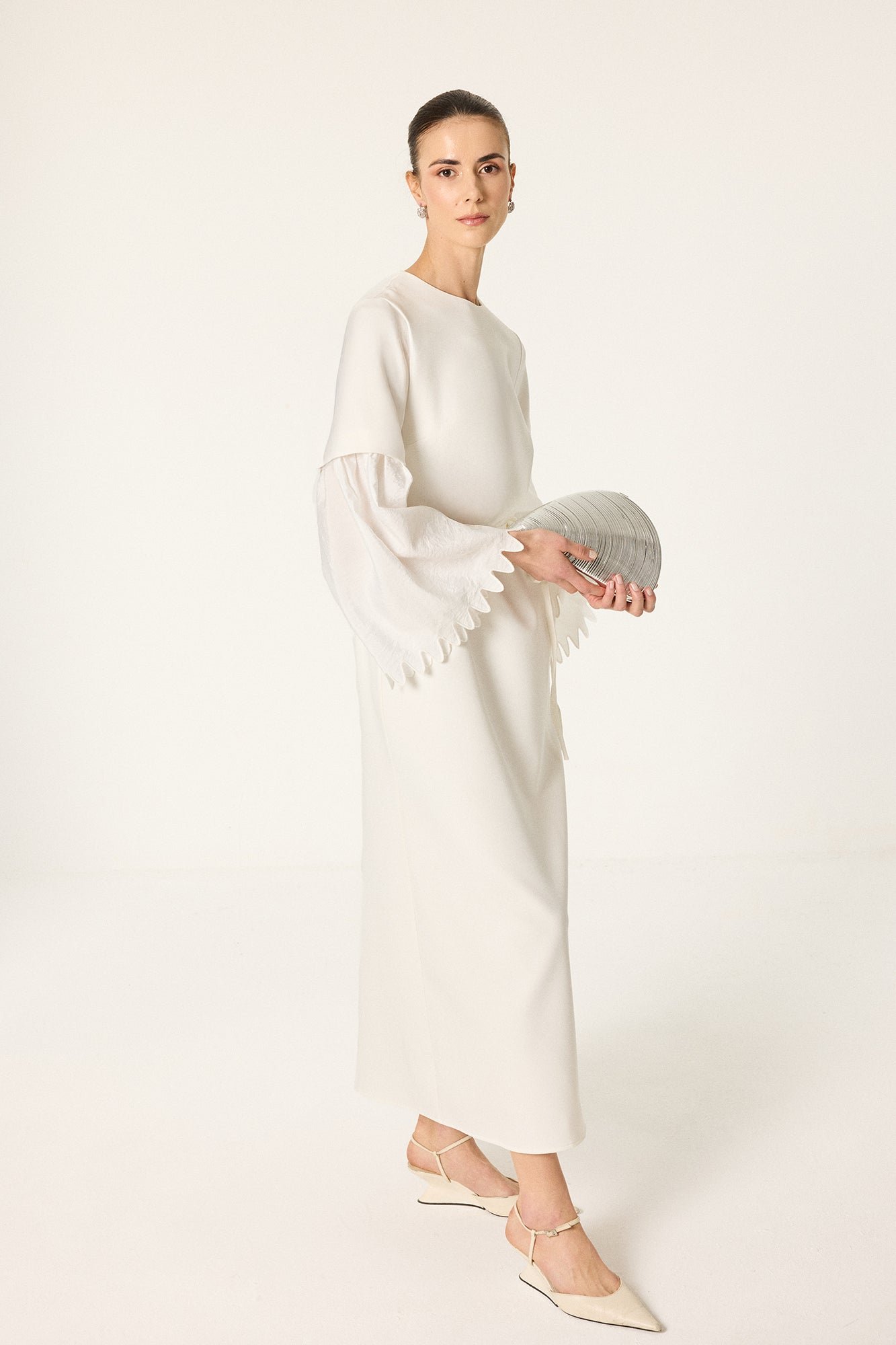 EMBROIDERIED CUPRA DRESS